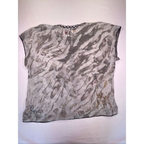 Johnny Was Multicolor Josefina Embroidered Bees Boho Silk Blouse Size 2X NWT - Picture 9 of 13